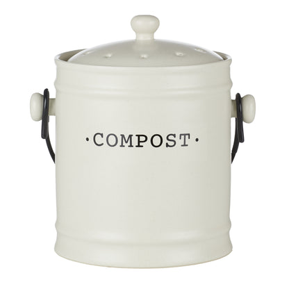 Davis &amp; Waddell Darley Compost Bin 3.5L Cream