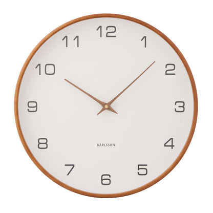 Karlsson Acento Wall Clock White &amp; Walnut