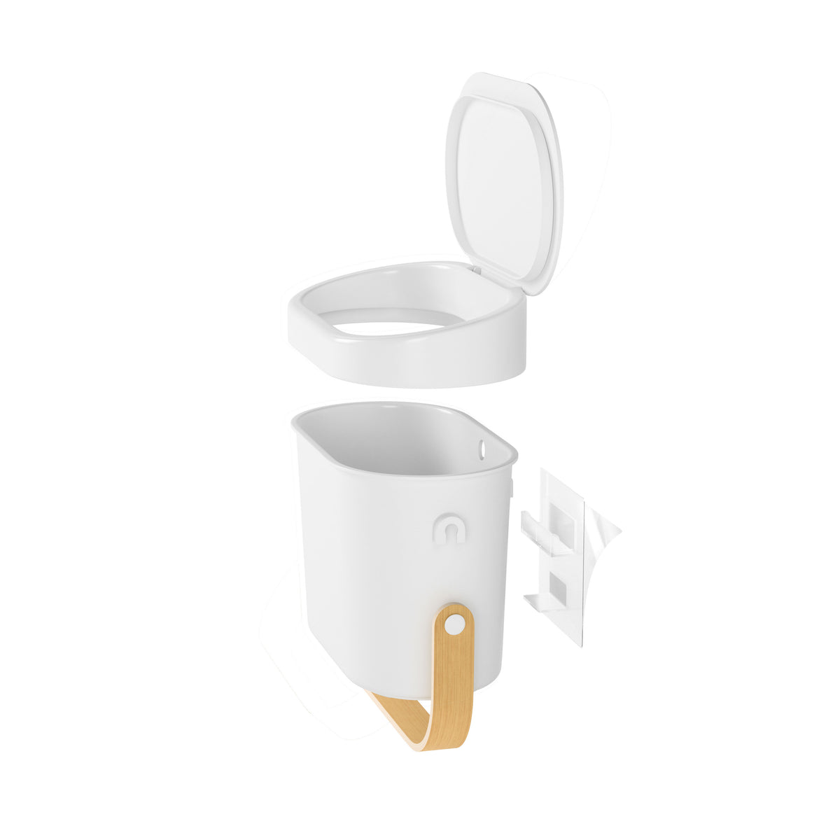 Umbra Bellwood Compost Bin White &amp; Natural