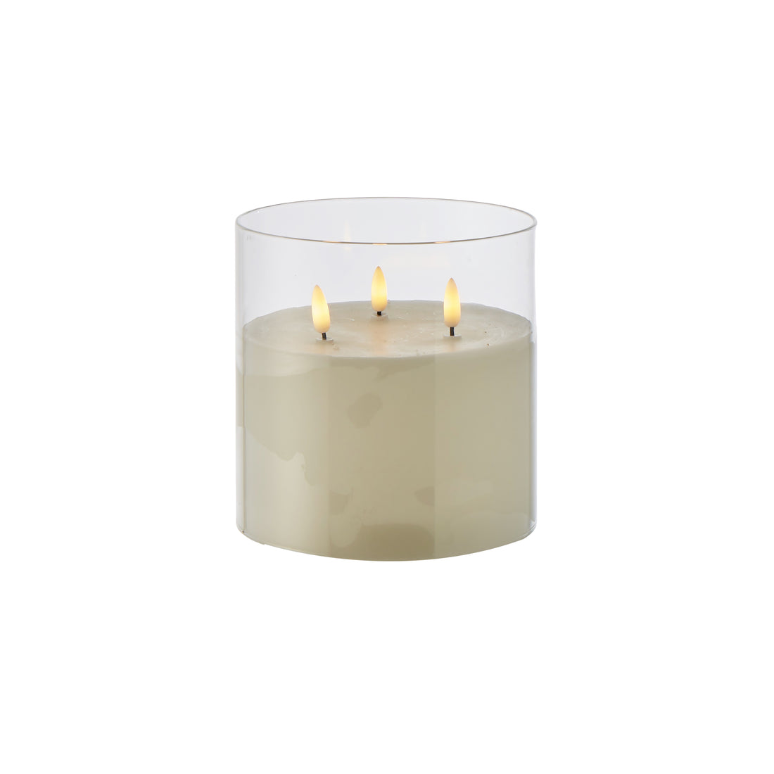 Glass Triflame LED Candle | 15cm