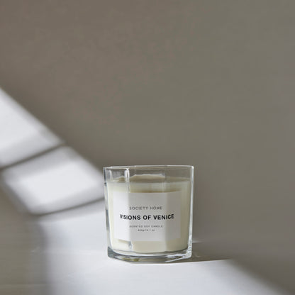 Society Home Visions of Venice Scented Soy Candle 400g White