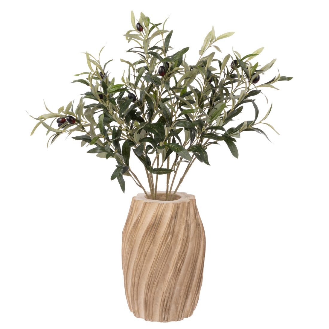Faux Olive - Dansk Ribbed Vase | Natural - 70cm