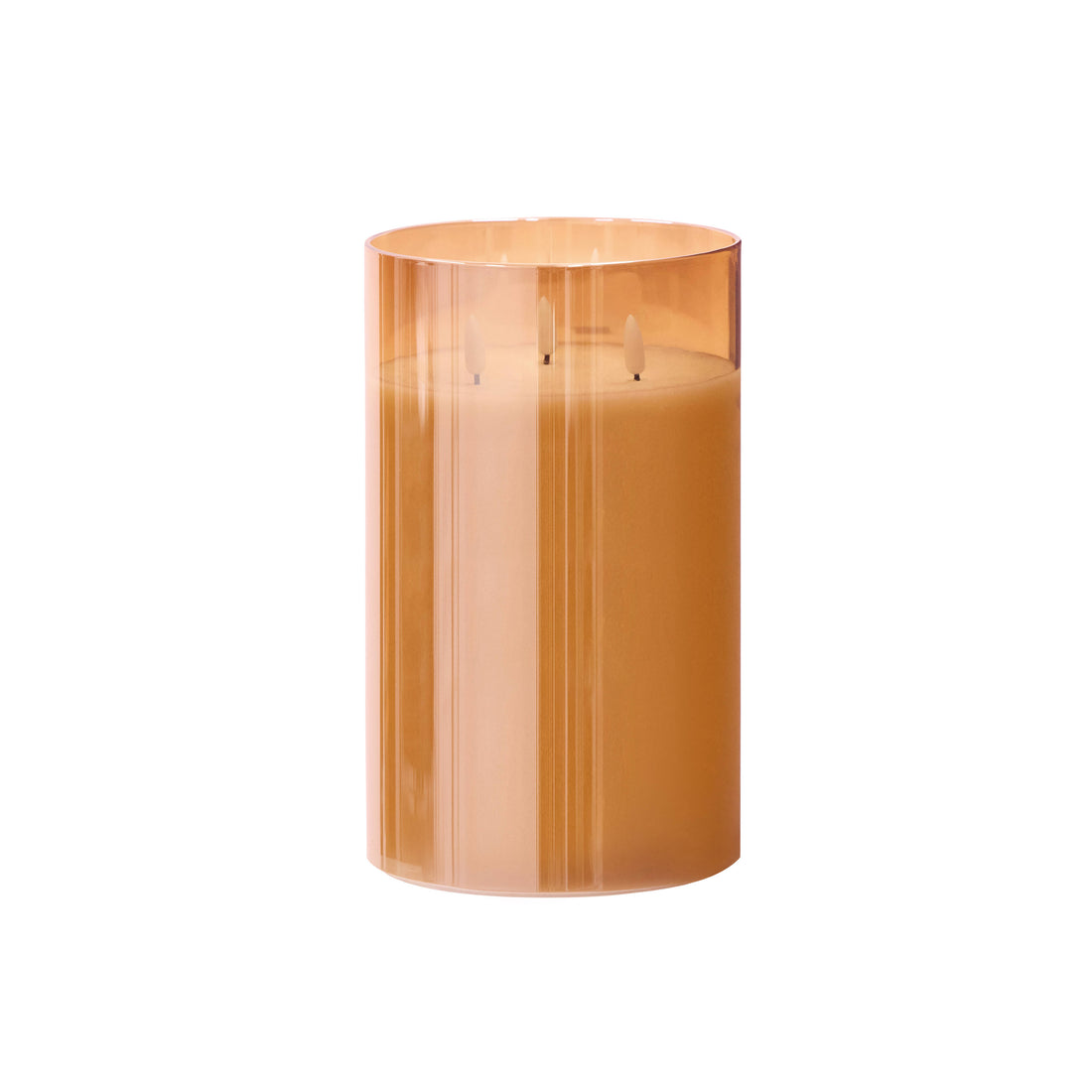 Amber Triflame LED Candle | 25cm