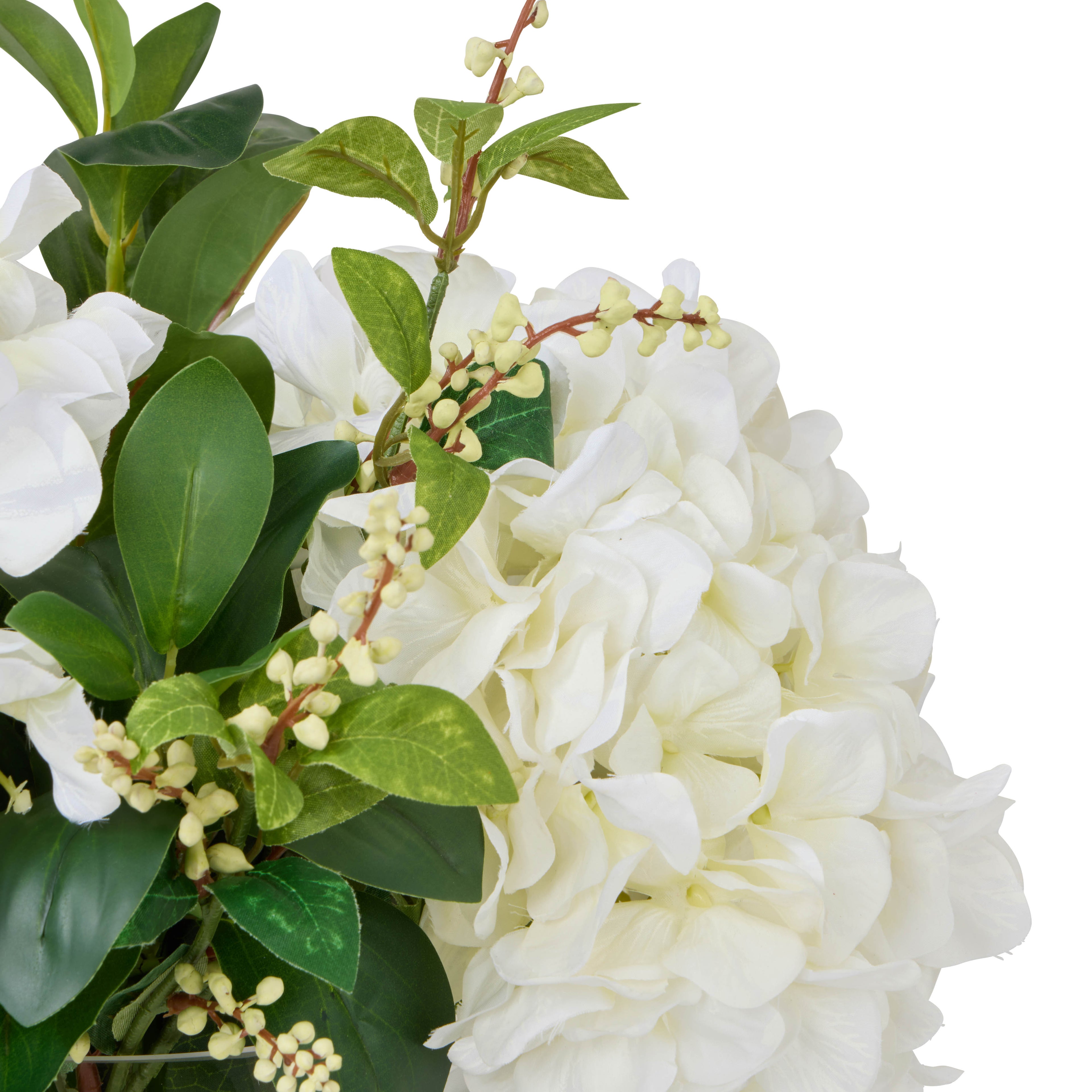 Faux Hydrangea Nite Berry - Classic Bowl | White - 43cm