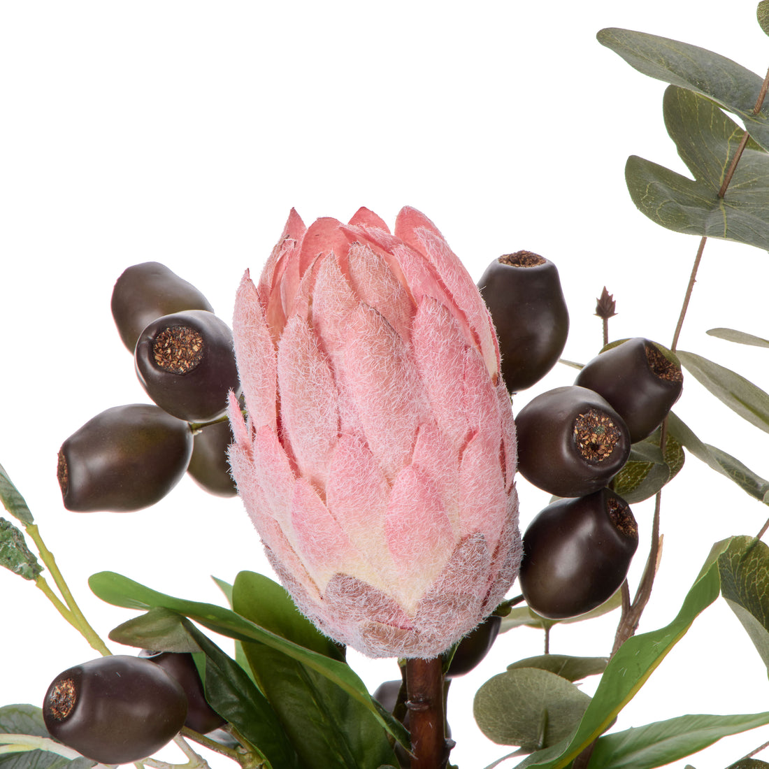 Faux Protea Seeding Mix -Pauline Vase | Pink -  43cm