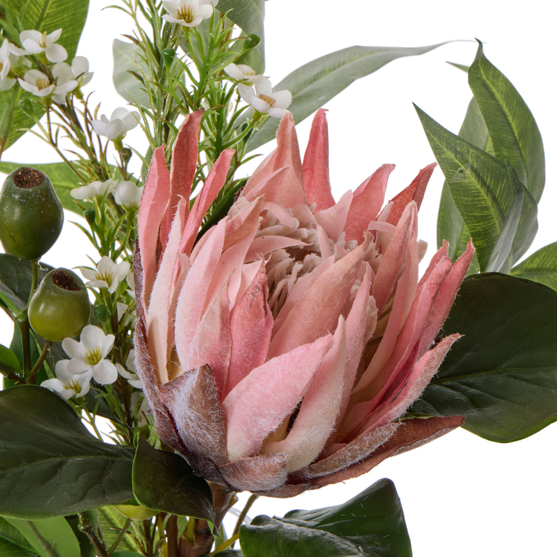 Faux King Protea Native Mix - Claire Vase | Pink -  53cm