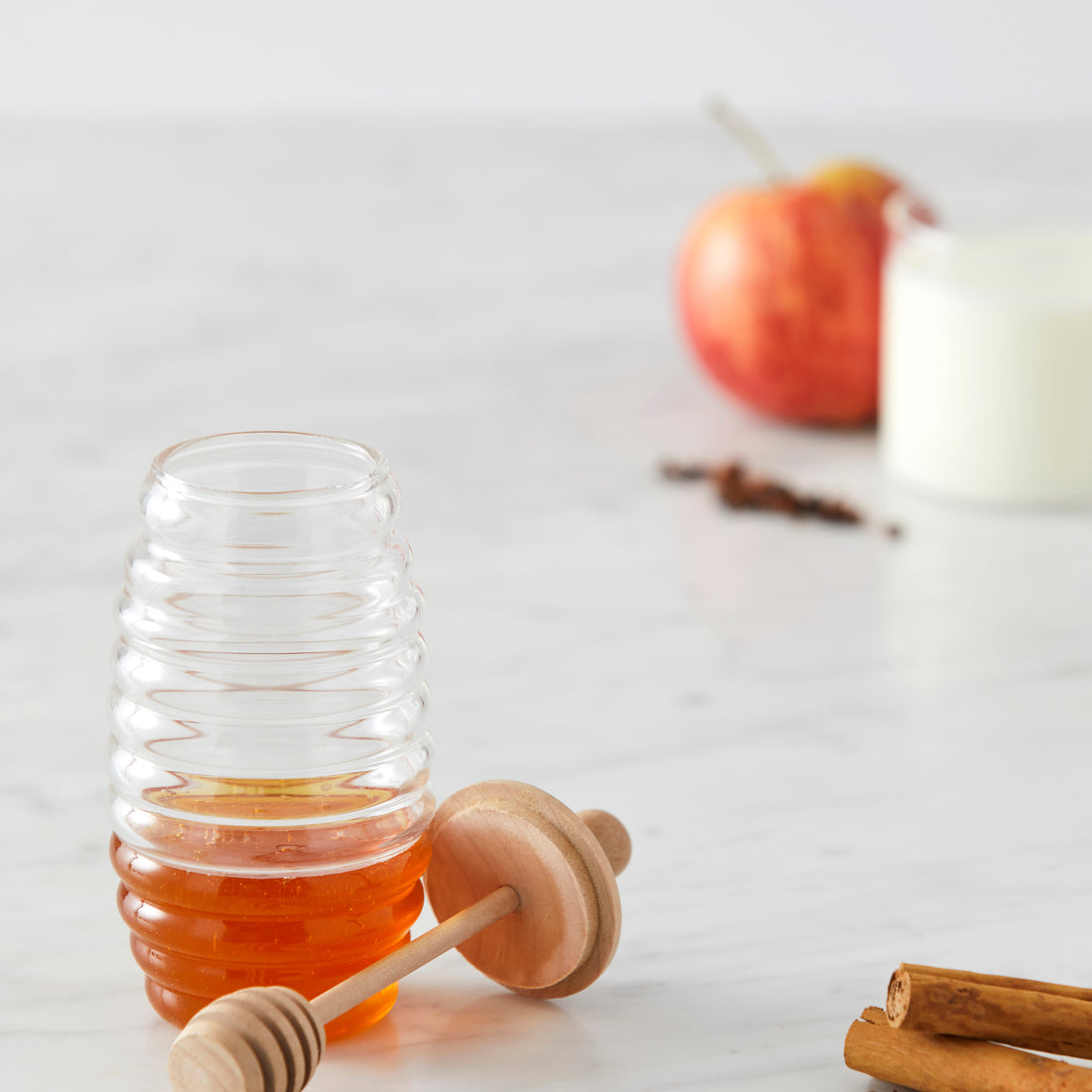 Davis &amp; Waddell Fine Foods Honey Pot &amp; Dipper Clear &amp; Natural