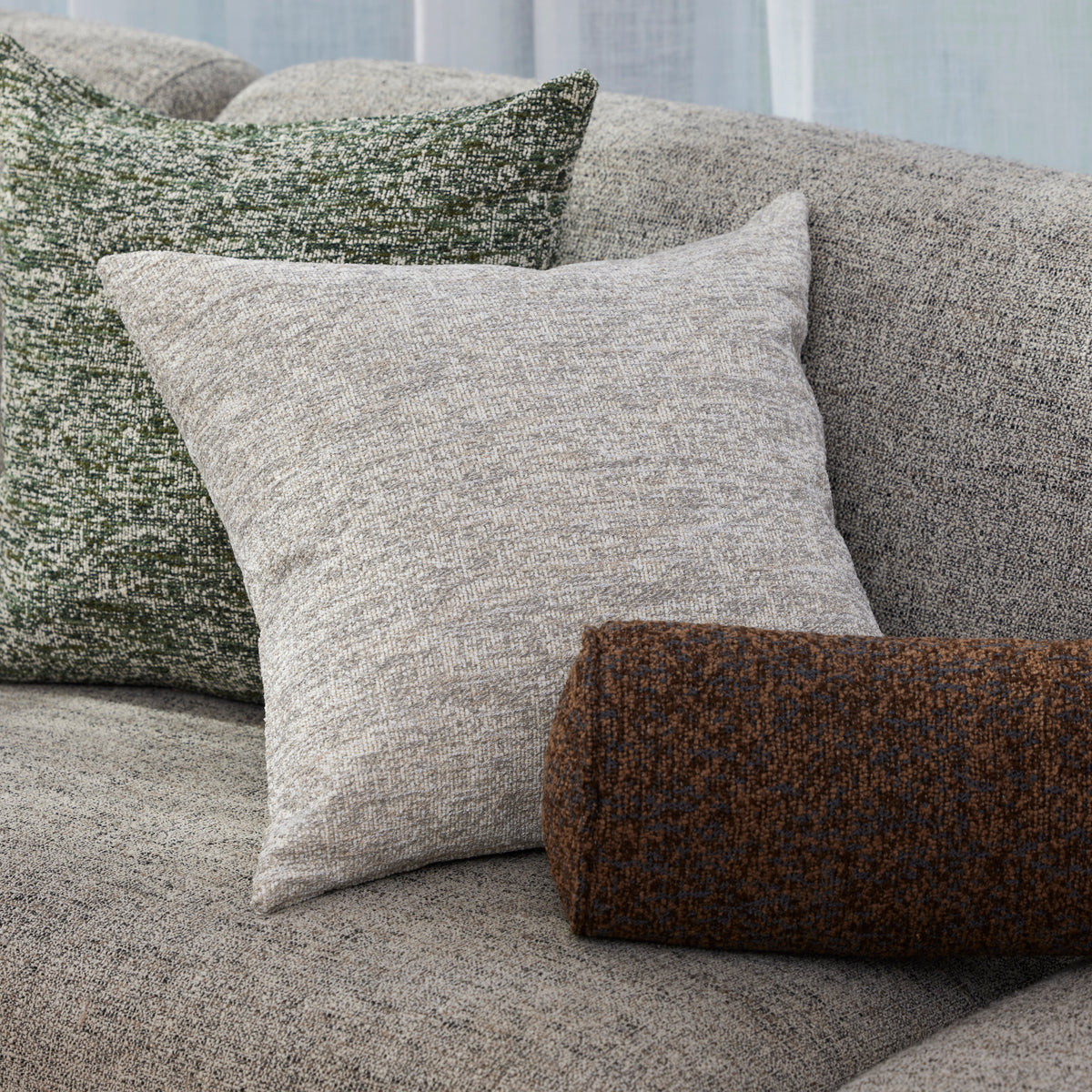 Amalfi Koba Boucle Cushion Dark Green Multi