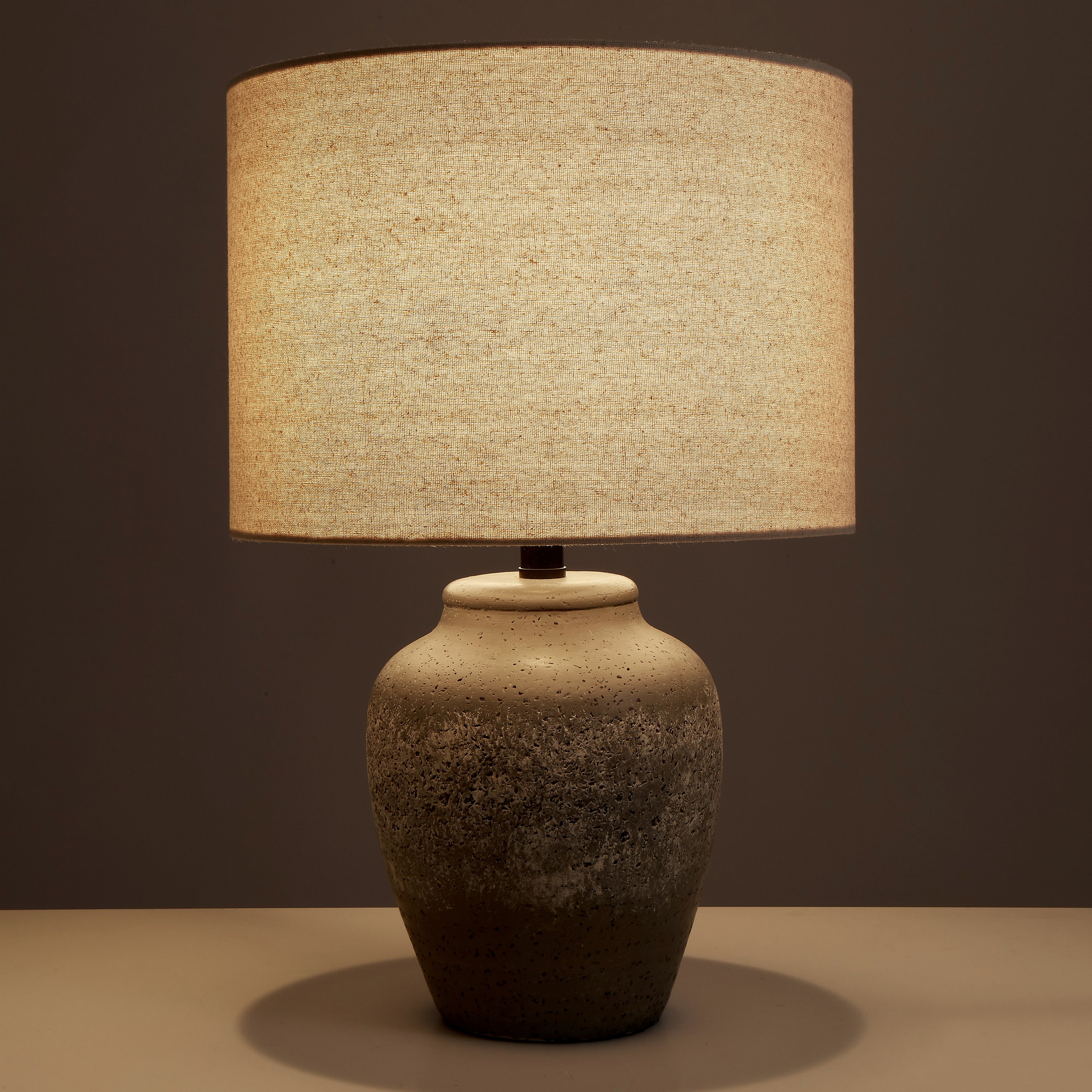 Amalfi Rustic Stone Table Lamp Stone &amp; Cream