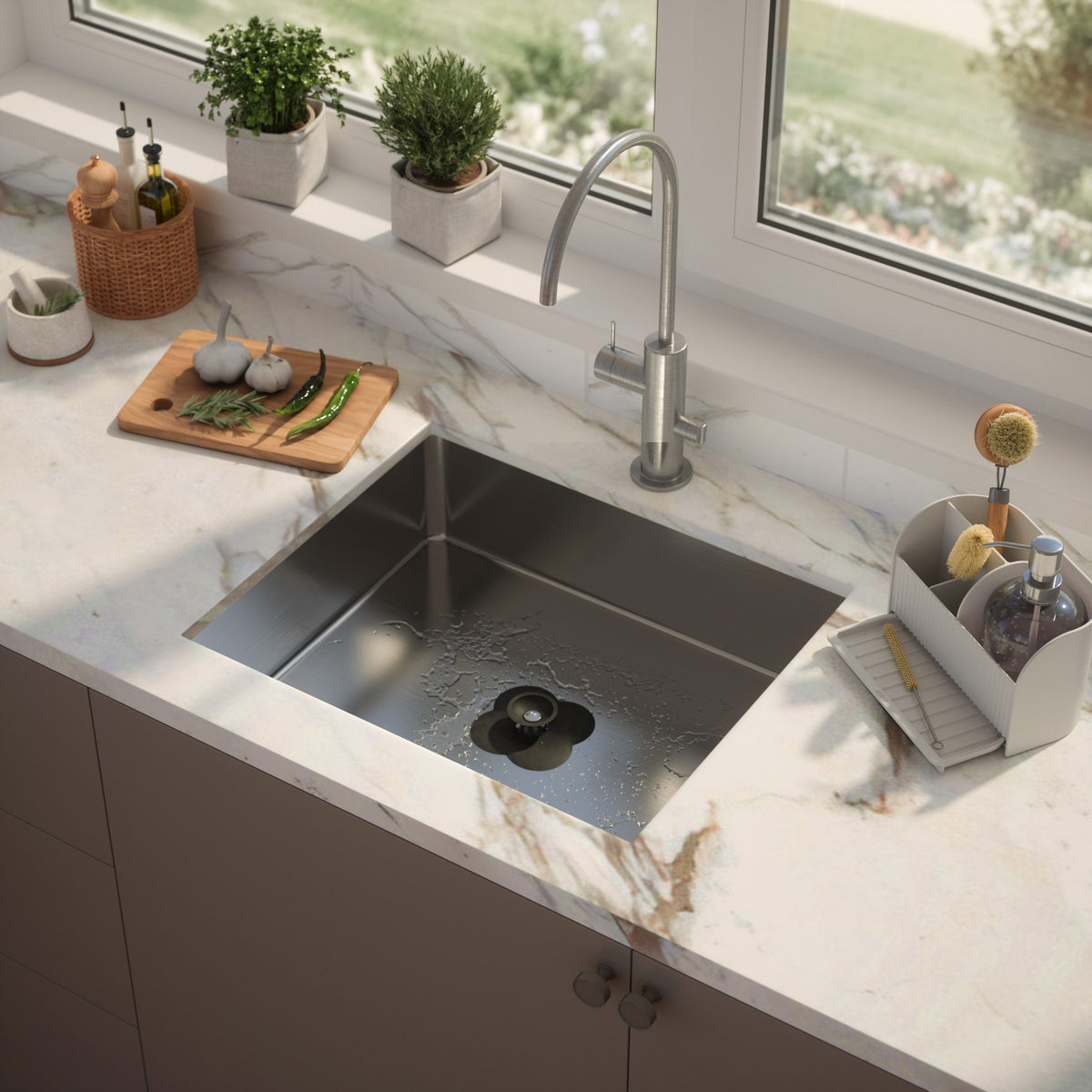 Umbra Bloom Drain Stop &amp; Hair Catcher Black
