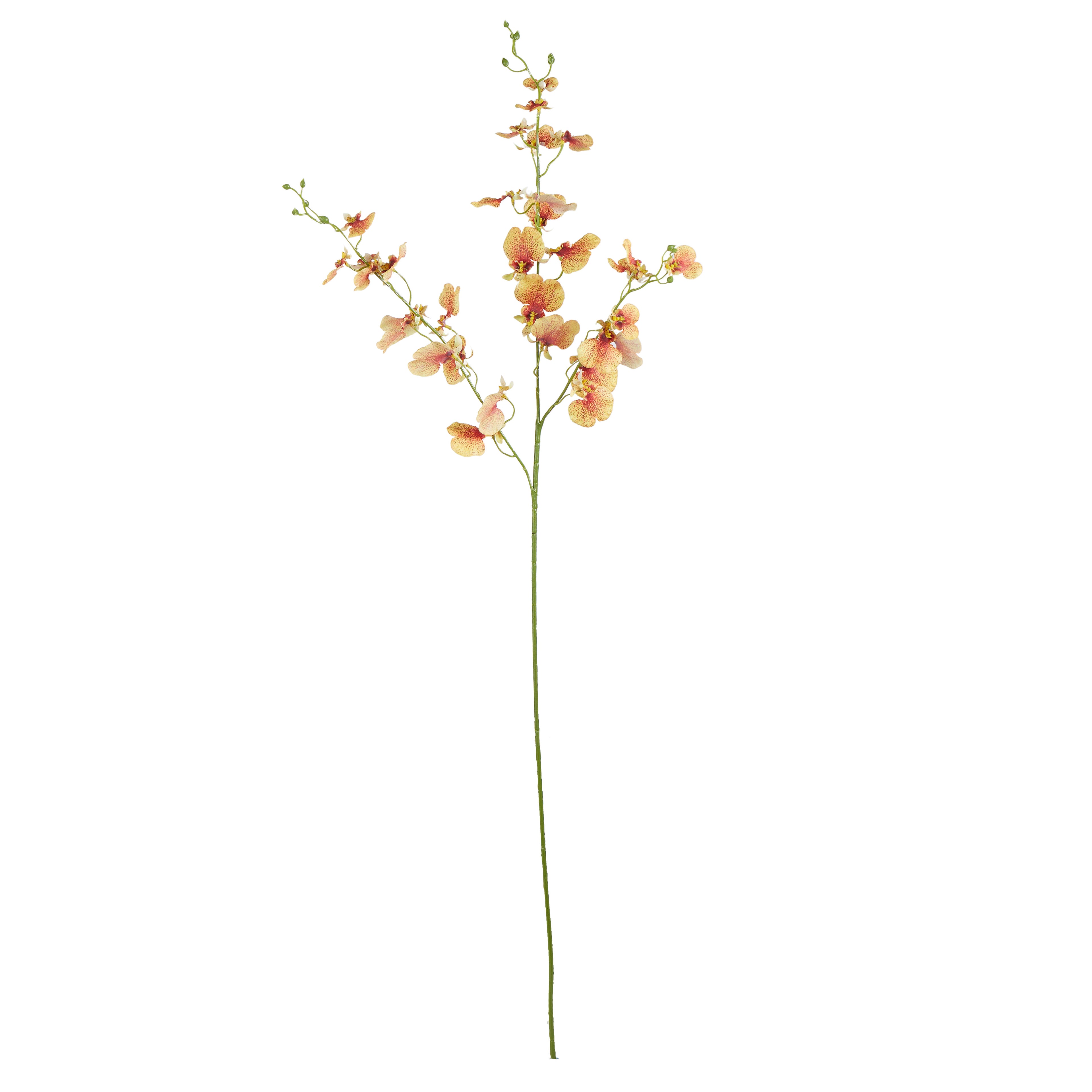 Faux Dancing Orchid Spray | Orange – 98cm