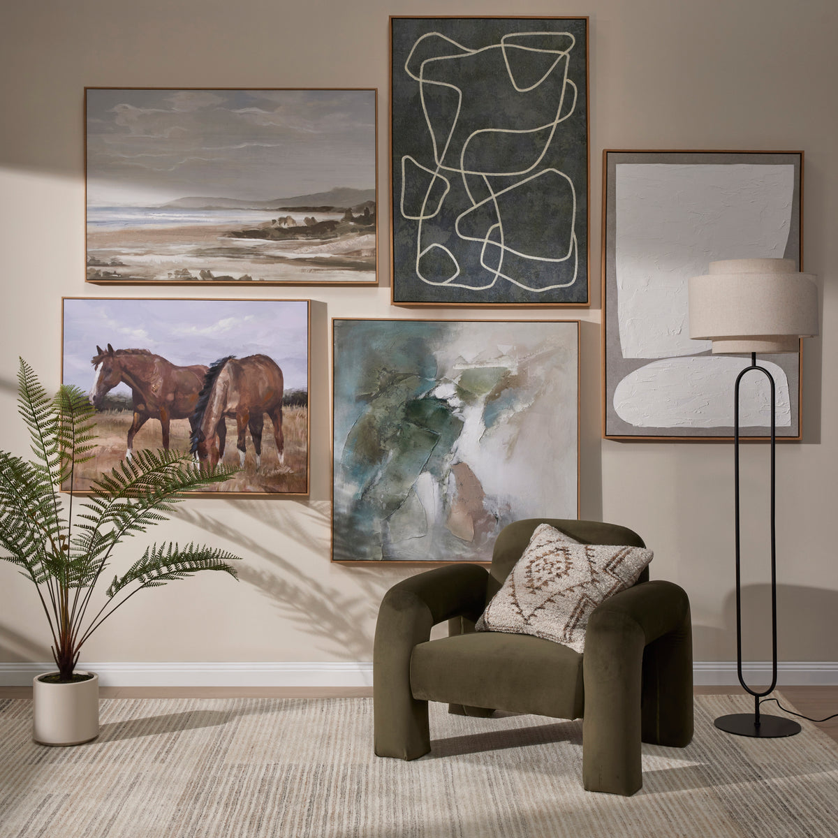 Amalfi Chestnut Hand Painted Wall Art Brown