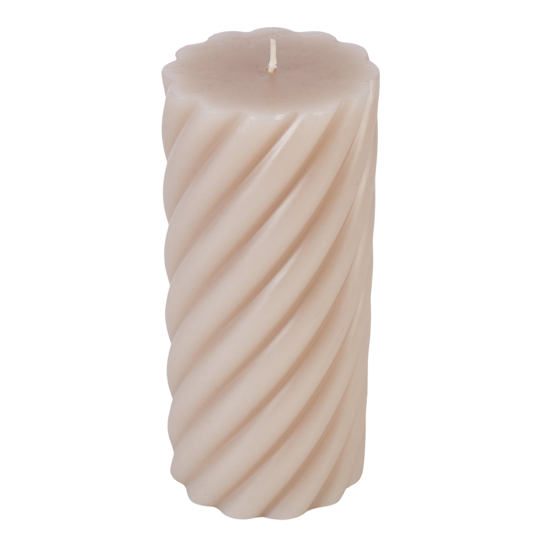 Amalfi Maisie Swirl Pillar Candle Latte