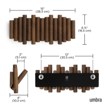 Umbra Picket Rail Hook Aged Walnut
