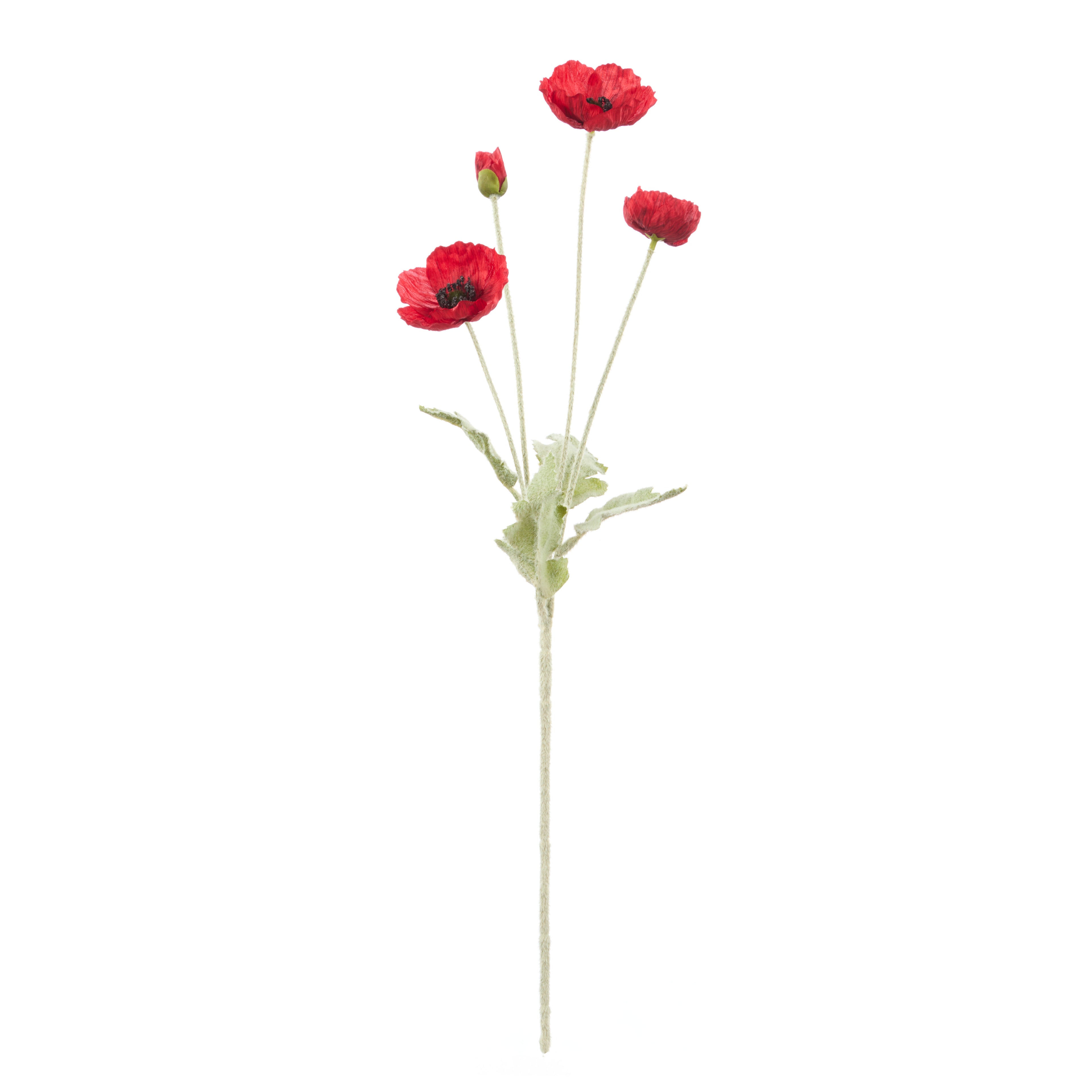 Faux Poppy Spray | Red - 60cm