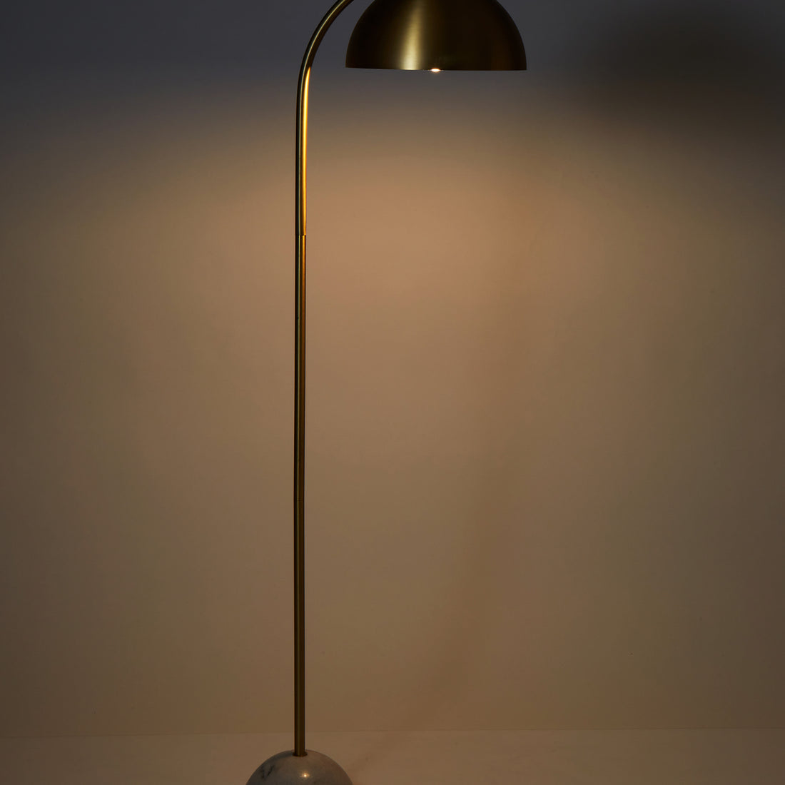 Amalfi Atticus Floor Lamp Brass &amp; White