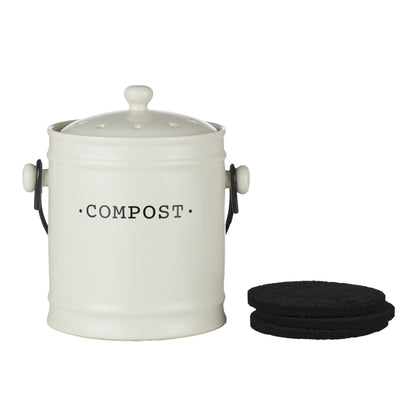 Davis &amp; Waddell Darley Compost Bin 3.5L Cream