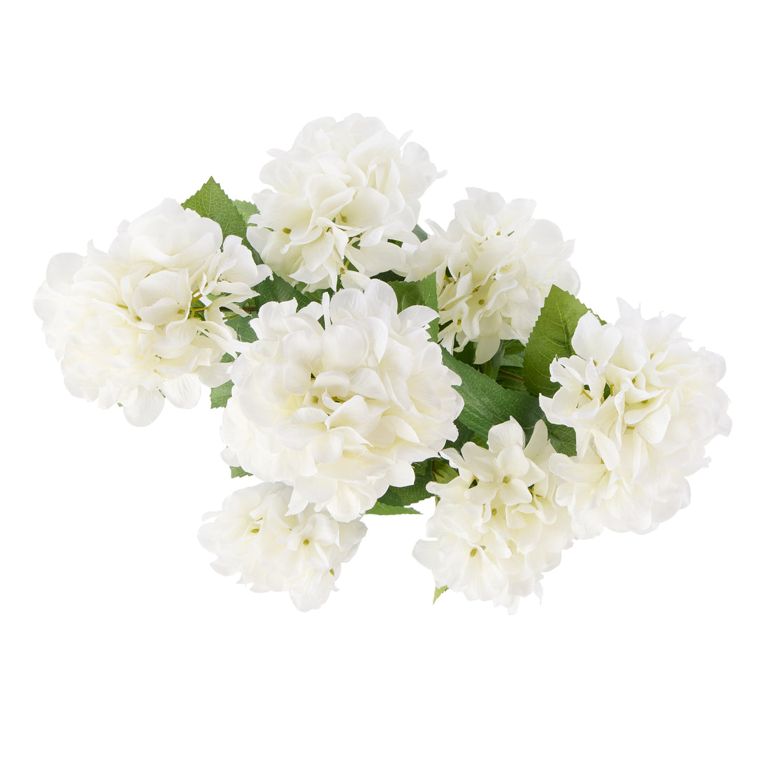 Faux Hydrangea Plant - Garden Pot | White - 59cm