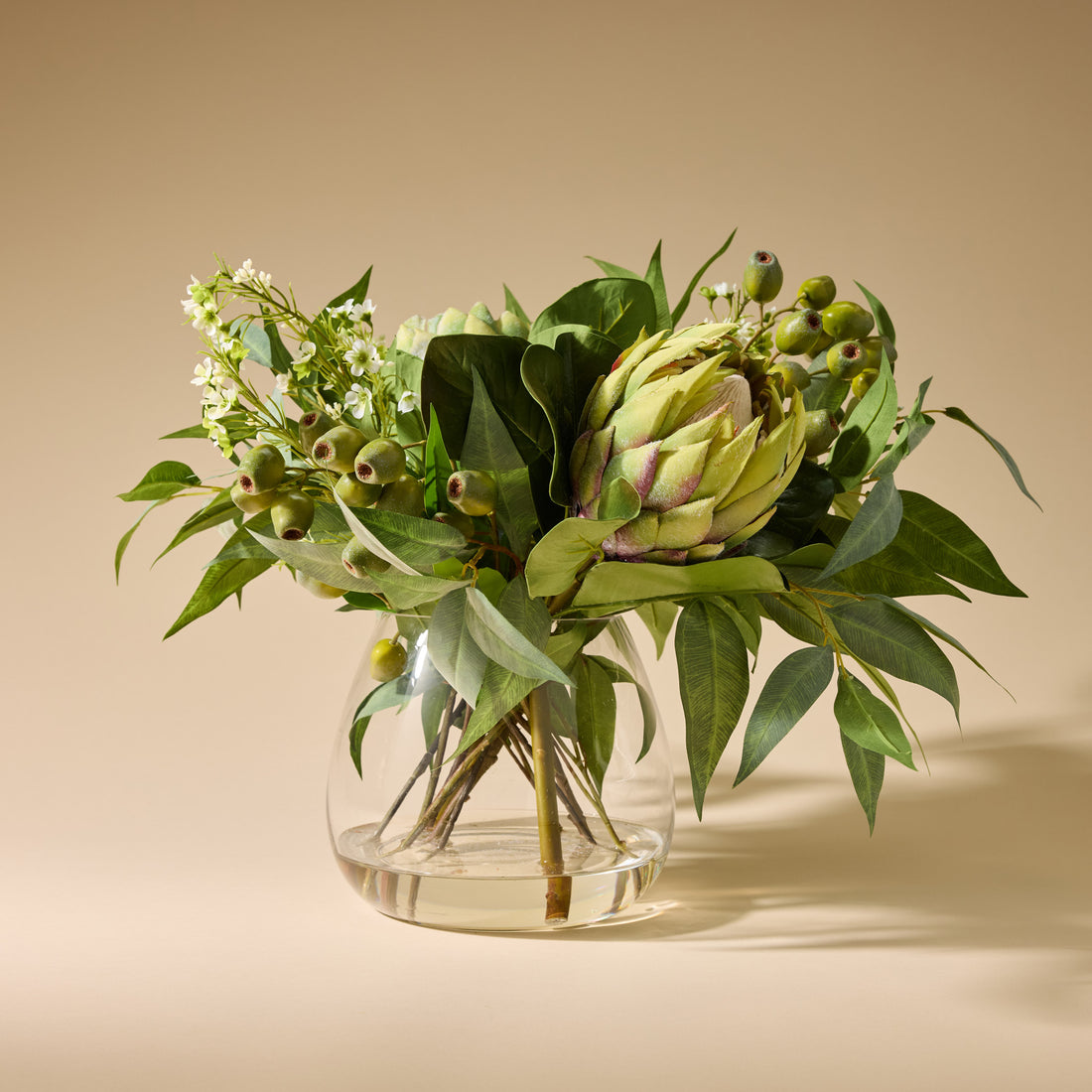 Faux Grand Protea Arrangement - Garden Vase