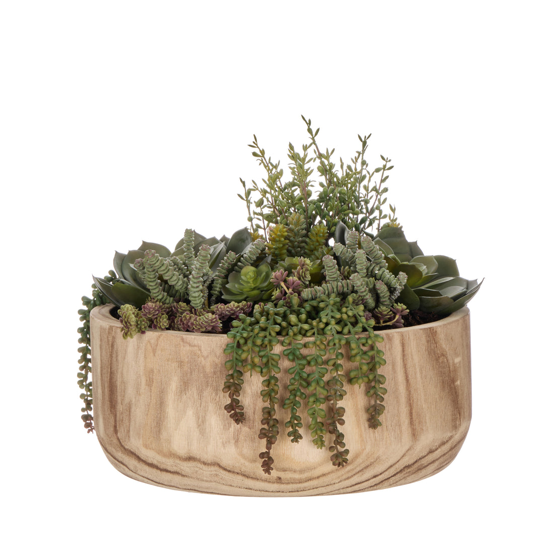 Faux Jelly Bean Sedum Mix - Dansk Bowl | Green -  37cm
