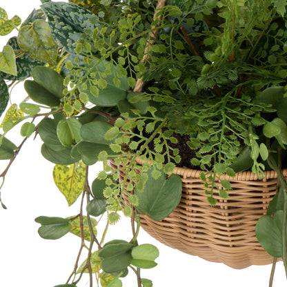 Faux Fern Garden Mix - Laos Hanging Planter | Green -  126cm