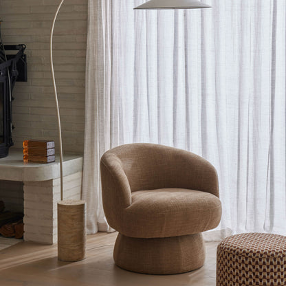 Amalfi Serra Floor Lamp Beige &amp; Antique Brass