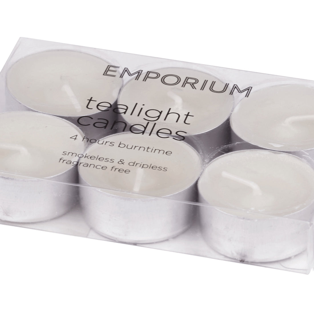 Emporium Tealight Candles 6pcs Set White