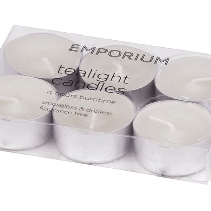 Emporium Tealight Candles 6pcs Set White