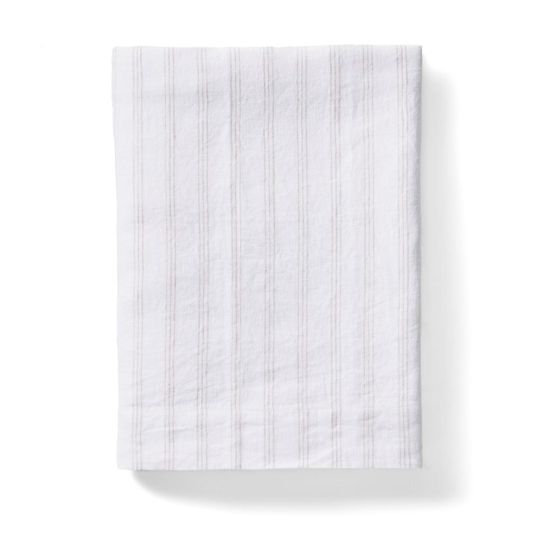 Society Home Chloe Liveable Linen Tablecloth White &amp; Taupe