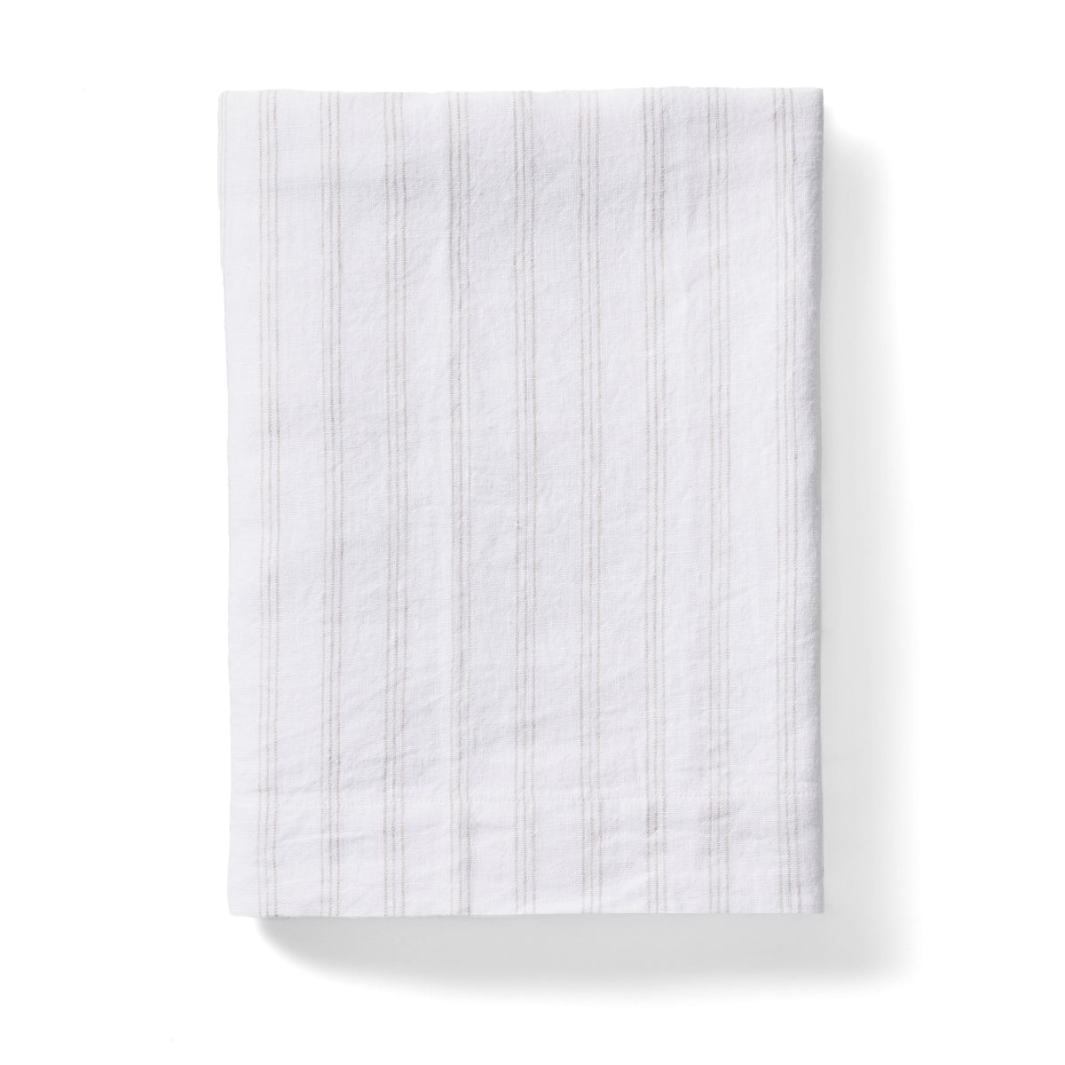 Society Home Chloe Liveable Linen Tablecloth White &amp; Taupe