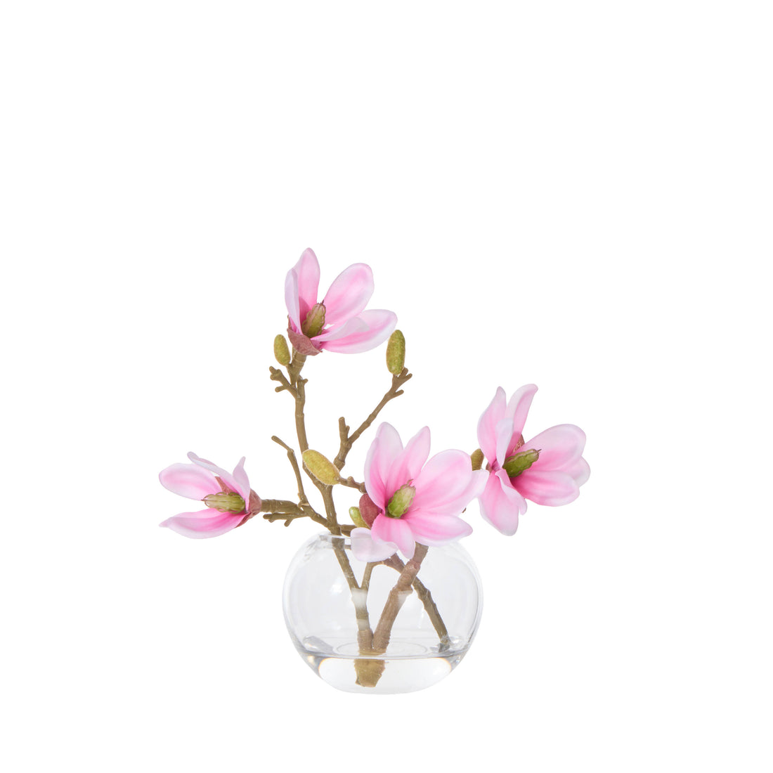 Faux Mini Magnolia - Sphere Vase | Pink - 16cm