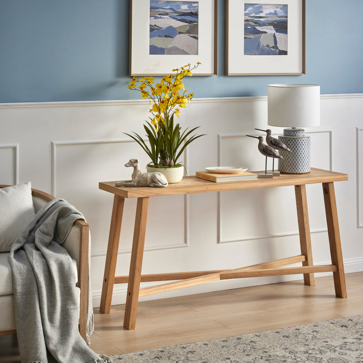 Society Home Leila Table Lamp Blue &amp; White