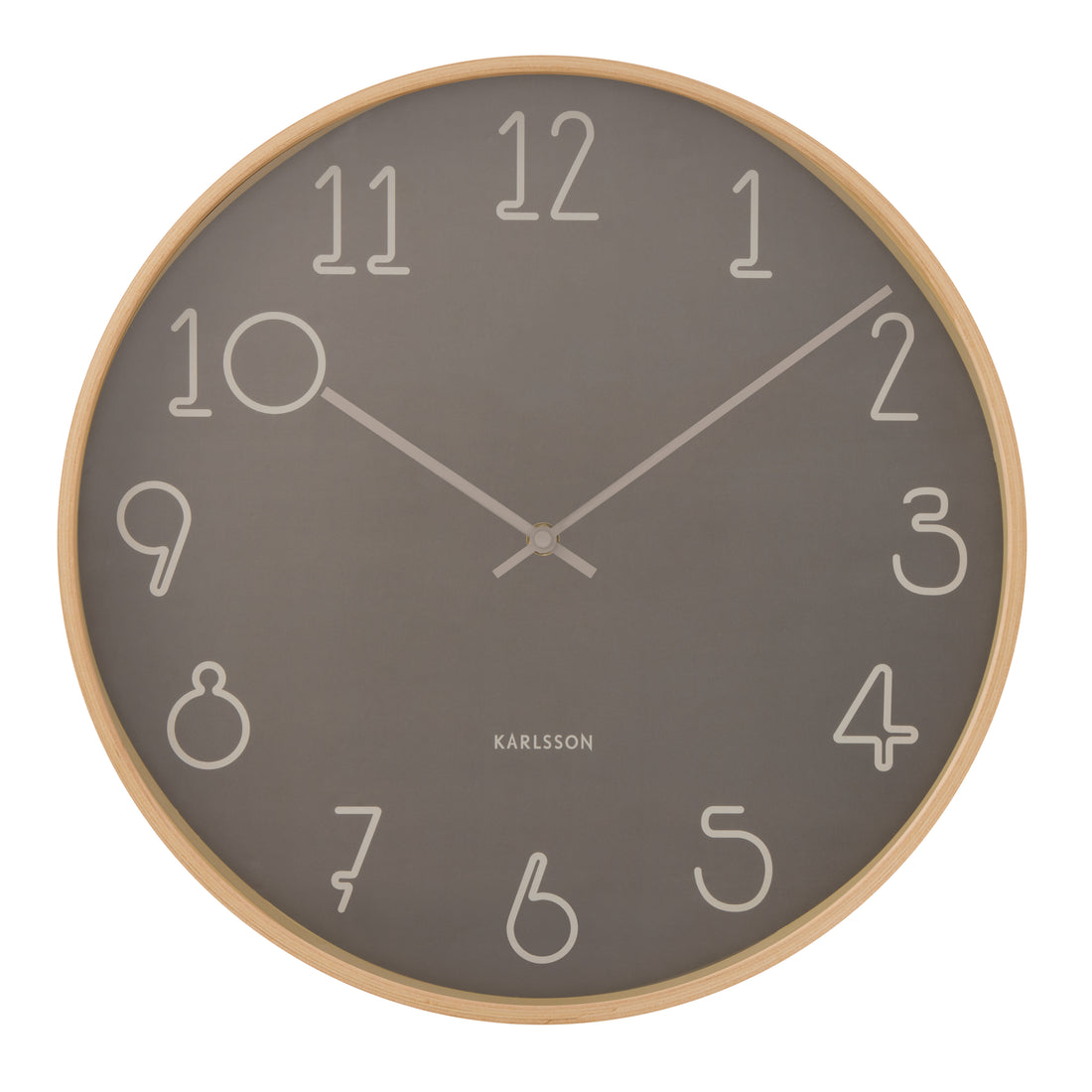 Karlsson Sencillo Wall Clock Dark Grey &amp; Natural 40cm