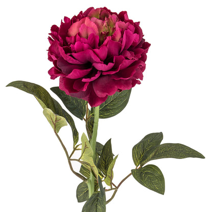Faux Peony Stem | Burgundy - 73cm