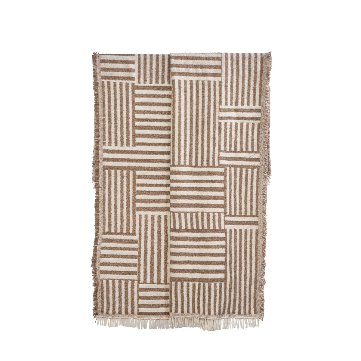 Amalfi Atlas Throw Ivory &amp; Brown