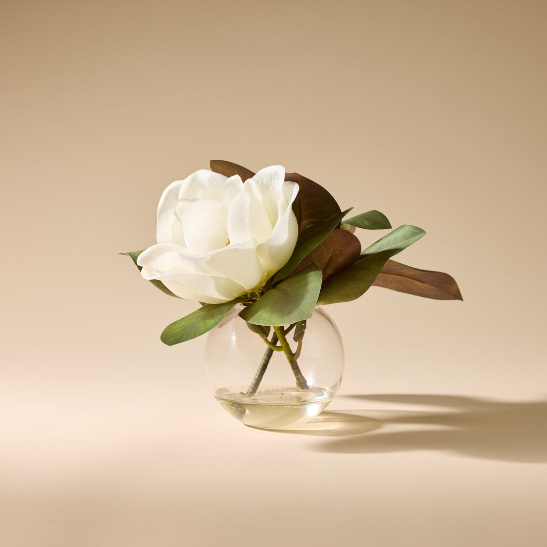 Faux Magnolia - Sphere Vase | White - 36cm