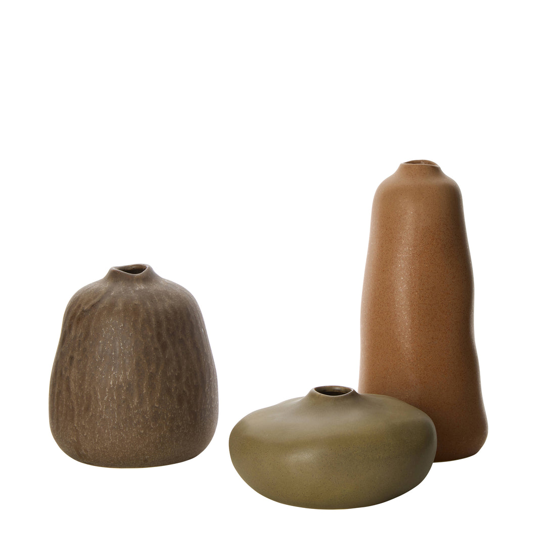 Amalfi Linden Pebble Vase Reactive Deep Brown
