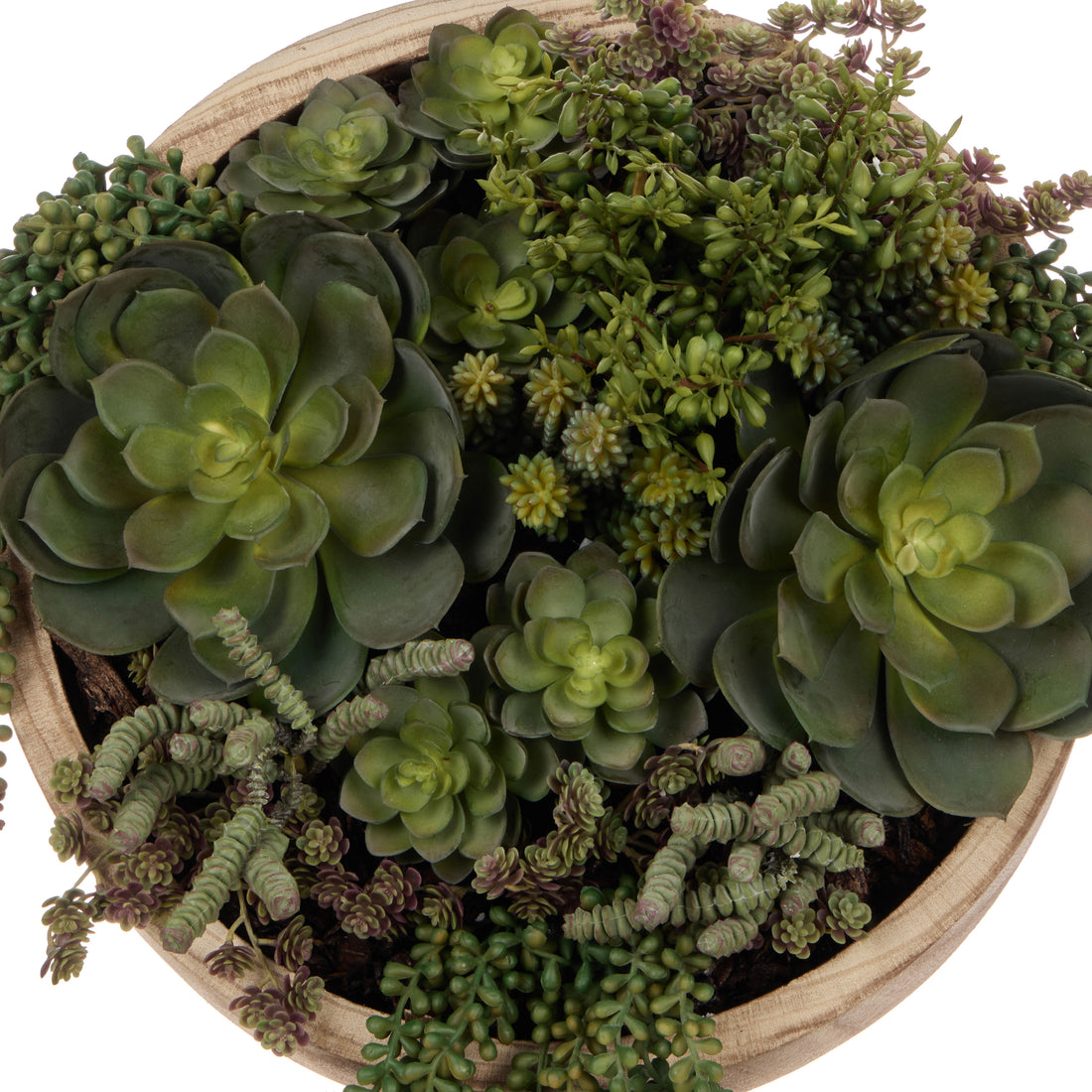 Faux Jelly Bean Sedum Mix - Dansk Bowl | Green -  37cm
