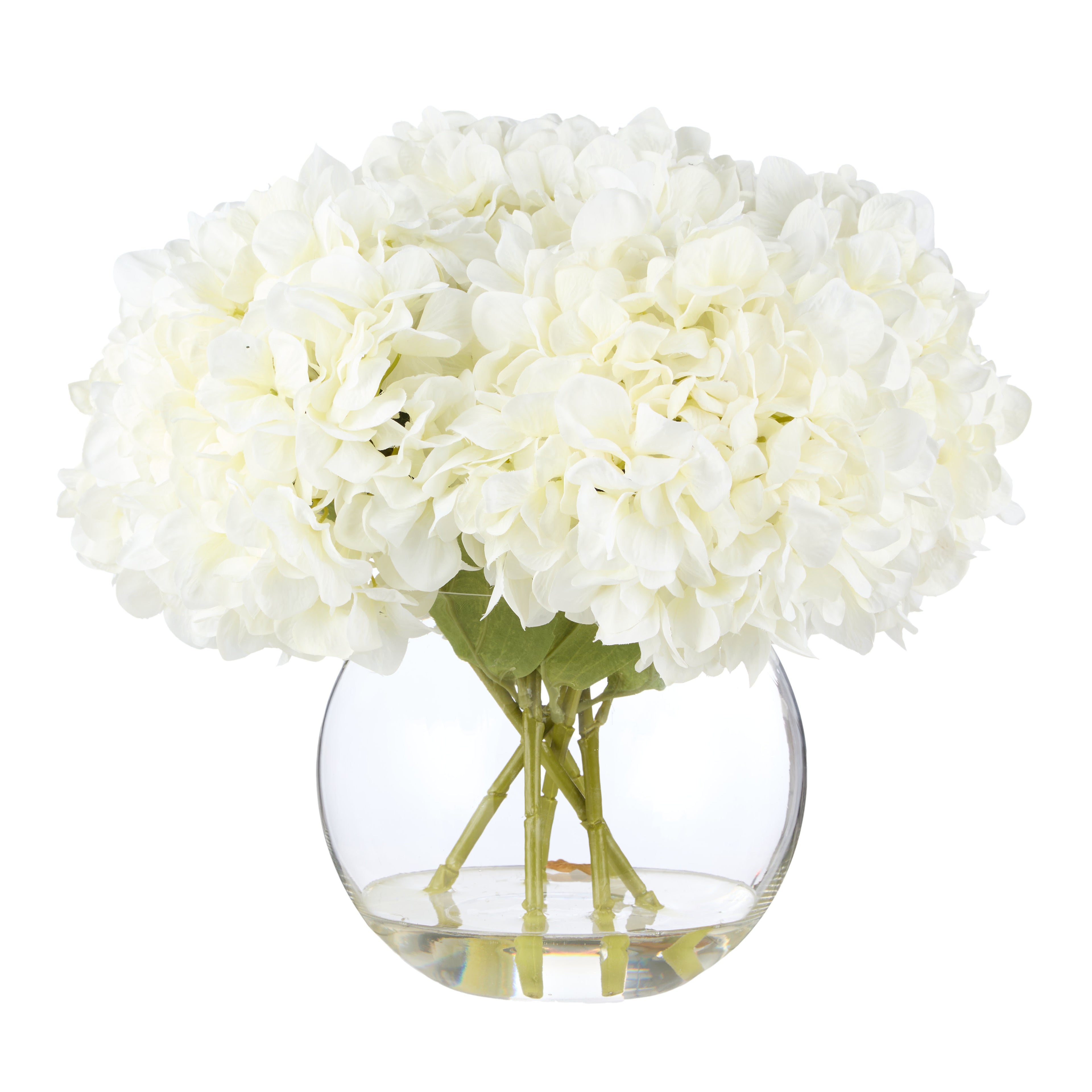 Faux Hydrangea - Phoebe Sphere Vase | White - 39cm