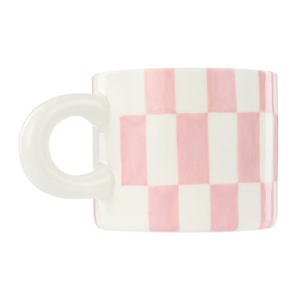 Emporium Check Mug &amp; Plate Set Pink &amp; Green