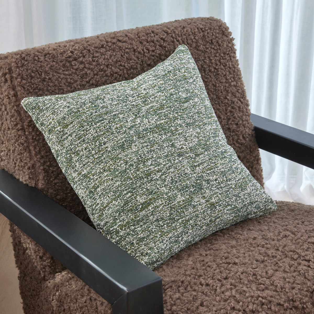 Amalfi Koba Boucle Cushion Dark Green Multi