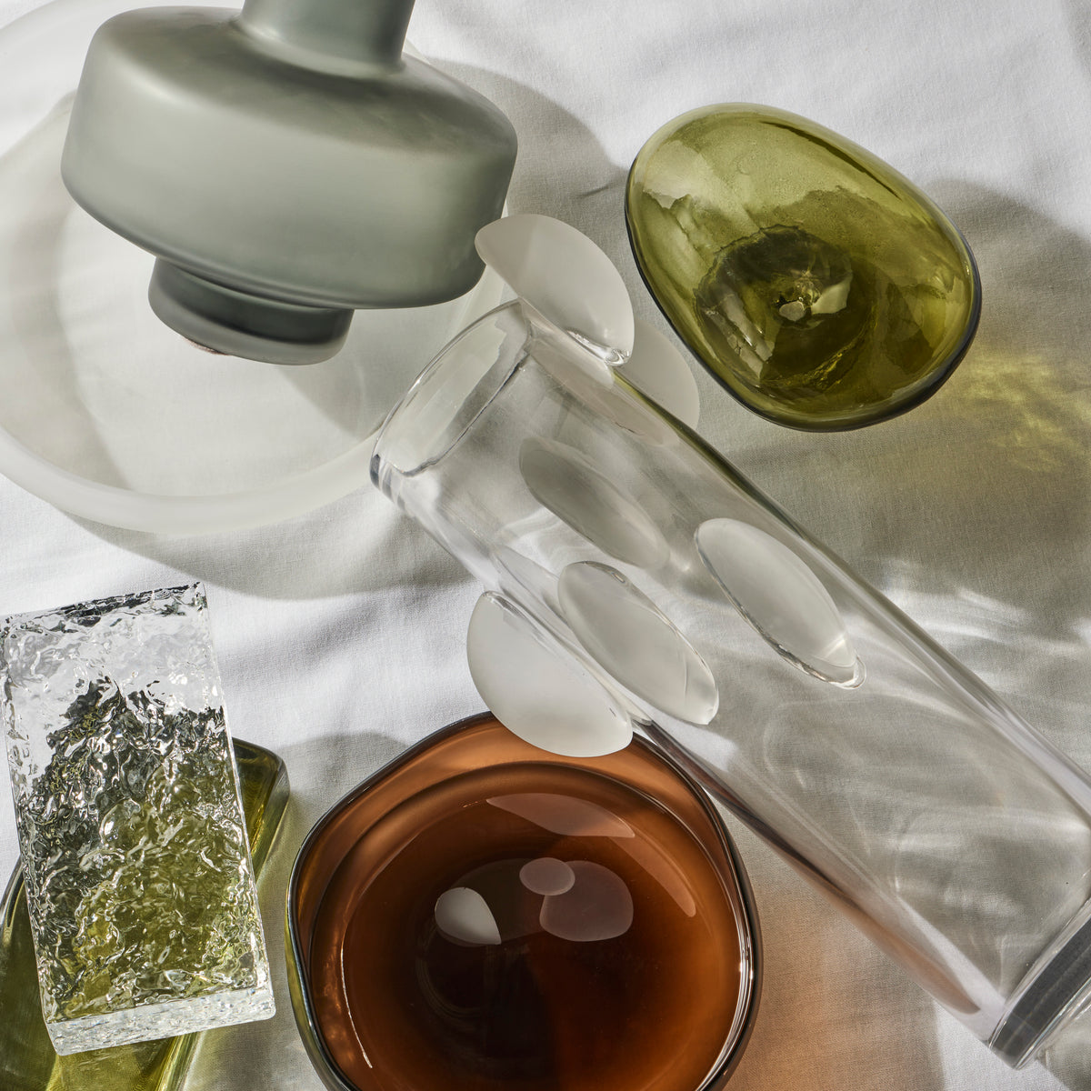 Amalfi Bernard Glass Brick Sculpture Rippled
