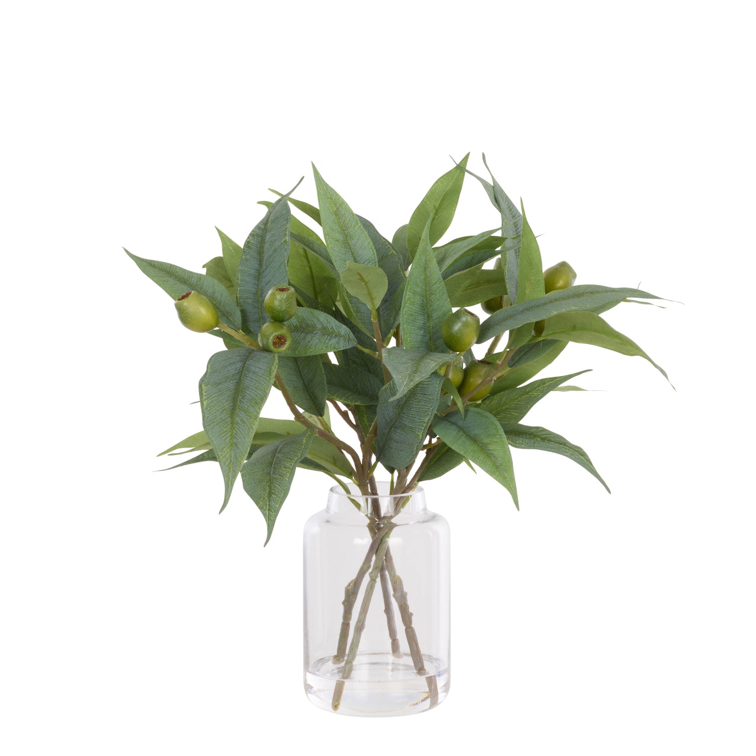 Faux Gum Nut Eucalyptus Arrangement - Pail Vase