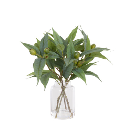 Faux Gum Nut Eucalyptus Arrangement - Pail Vase