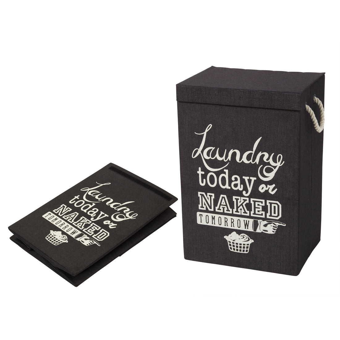 Emporium Naked Tomorrow Laundry Hamper Black &amp; White