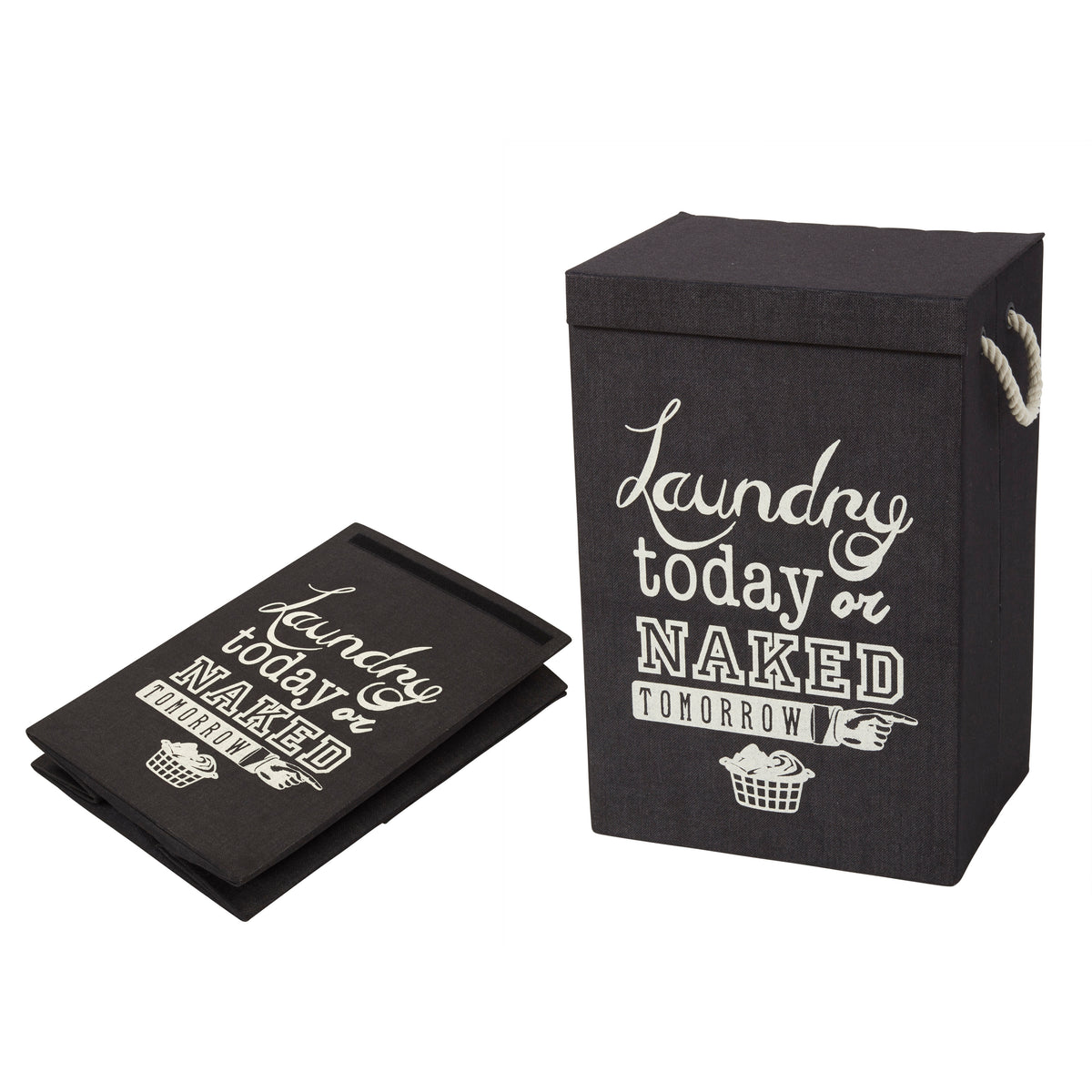 Emporium Naked Tomorrow Laundry Hamper Black &amp; White