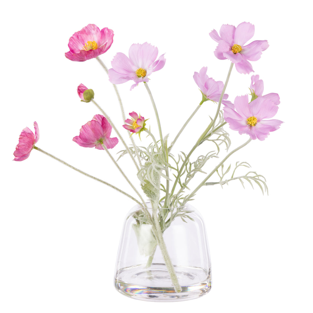 Faux Poppy Cosmos Mix - Giselle Vase | Pink &amp; Purple - 37cm