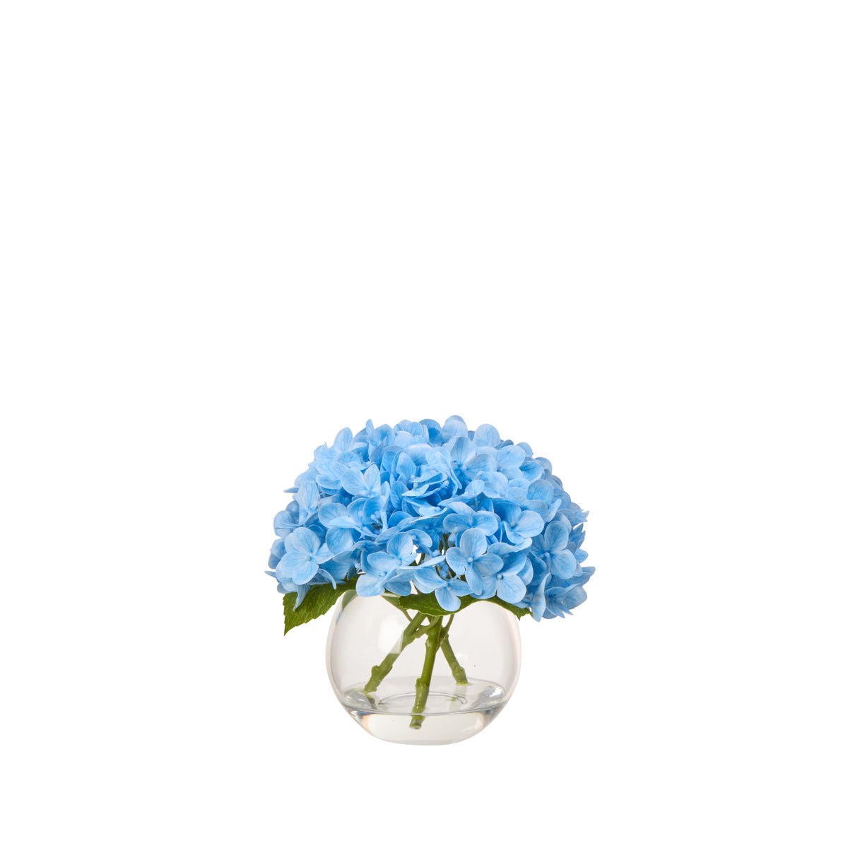 Rogue Hydrangea Real Touch - Glass Vase Blue