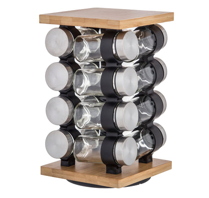 Davis &amp; Waddell Romano Spice Jar Set with Rack 16pcs Set Natural &amp; Clear