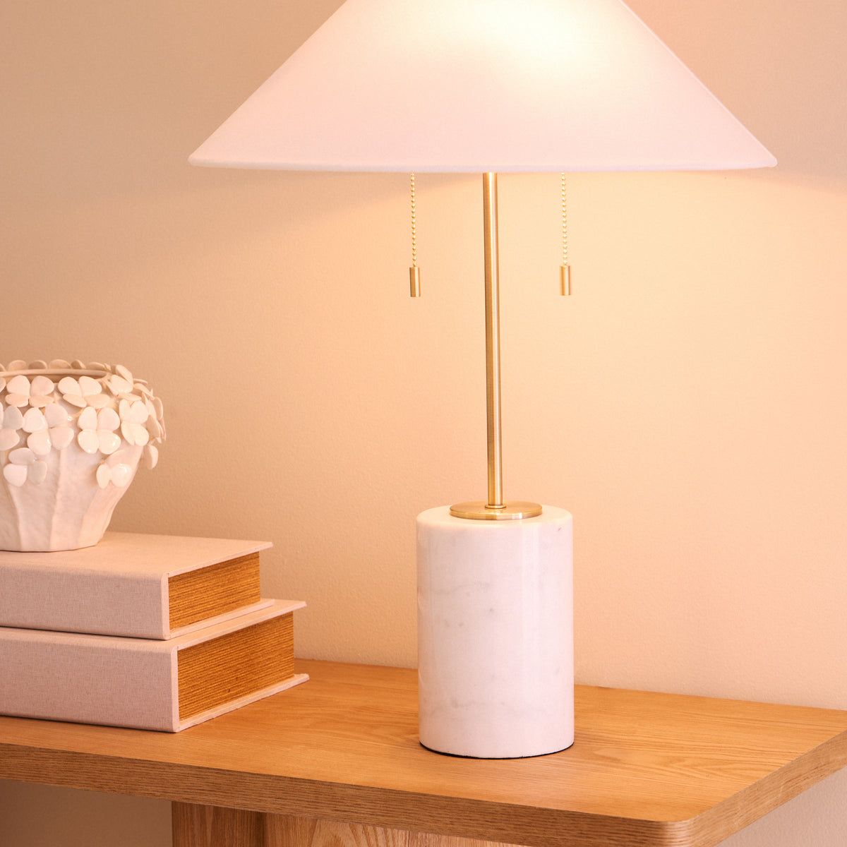 Amalfi Tillie Table Lamp White &amp; Brass